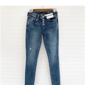 Arizona Mid Rise Dark Blue Denim Skinny Jeans Size 1